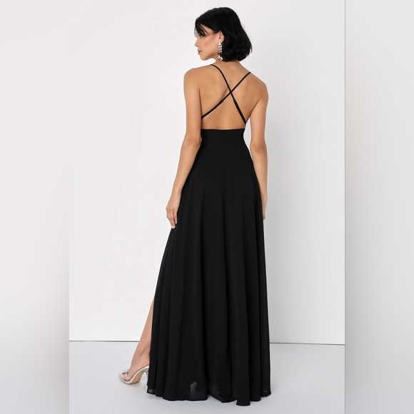 Dreamy Romance Black Backless Maxi Dress - Picture 4 of 10